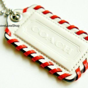 Coach Hangtag Hang Tag White Leather Purse Charm